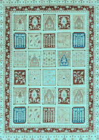 Oriental Light Blue Modern Rug, abs4038lblu