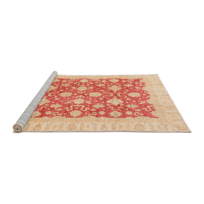 Sideview of Machine Washable Abstract Bright Orange Rug, wshabs4039