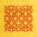 Square Machine Washable Oriental Yellow Modern Rug, wshabs4039yw