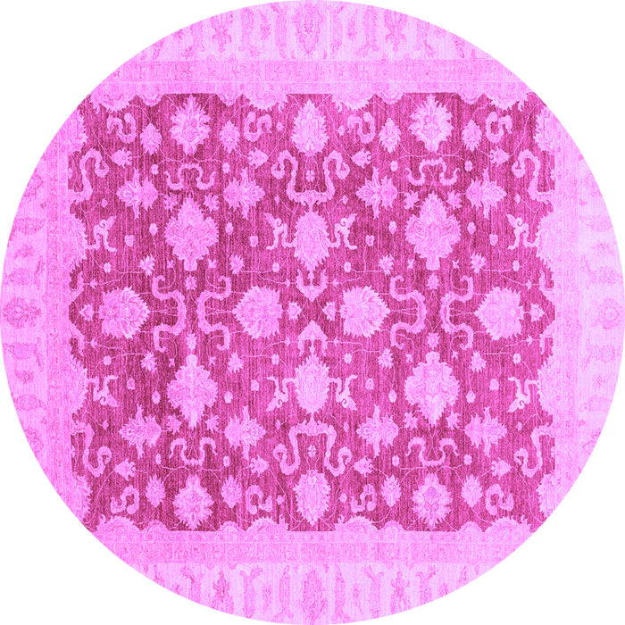 Round Machine Washable Oriental Purple Modern Area Rugs, wshabs4039pur