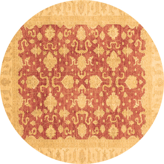 Round Machine Washable Oriental Brown Modern Rug, wshabs4039brn