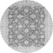 Round Oriental Gray Modern Rug, abs4039gry