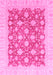 Machine Washable Oriental Pink Modern Rug, wshabs4039pnk