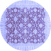 Round Oriental Blue Modern Rug, abs4039blu