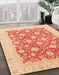 Abstract Bright Orange Oriental Rug in Family Room, abs4039