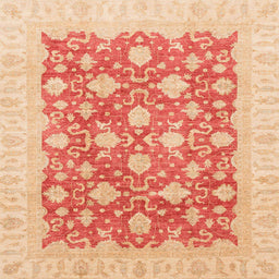 Square Machine Washable Abstract Bright Orange Rug, wshabs4039