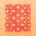 Square Machine Washable Oriental Orange Modern Area Rugs, wshabs4039org