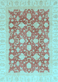 Oriental Light Blue Modern Rug, abs4039lblu