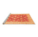 Sideview of Machine Washable Oriental Orange Modern Area Rugs, wshabs4039org