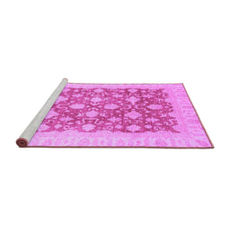 Sideview of Machine Washable Oriental Purple Modern Area Rugs, wshabs4039pur