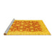 Sideview of Machine Washable Oriental Yellow Modern Rug, wshabs4039yw