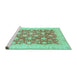 Sideview of Machine Washable Oriental Turquoise Modern Area Rugs, wshabs4039turq