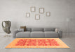 Machine Washable Oriental Orange Modern Area Rugs in a Living Room, wshabs4039org