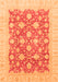 Machine Washable Oriental Orange Modern Area Rugs, wshabs4039org
