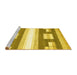 Sideview of Machine Washable Abstract Yellow Modern Rug, wshabs403yw