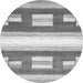 Round Machine Washable Abstract Gray Modern Rug, wshabs403gry