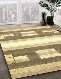 Abstract Mustard Yellow Modern Rug, abs403