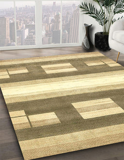 Abstract Mustard Yellow Modern Rug in Family Room, abs403