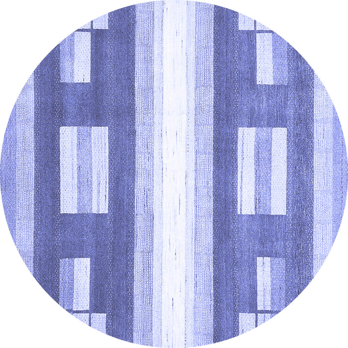 Round Abstract Blue Modern Rug, abs403blu