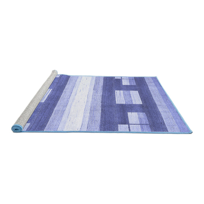 Sideview of Machine Washable Abstract Blue Modern Rug, wshabs403blu