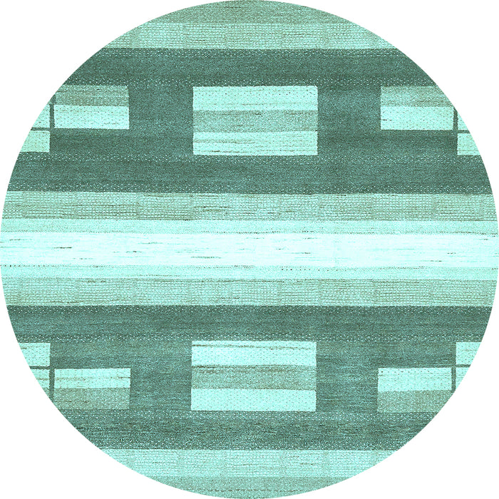 Round Machine Washable Abstract Light Blue Modern Rug, wshabs403lblu