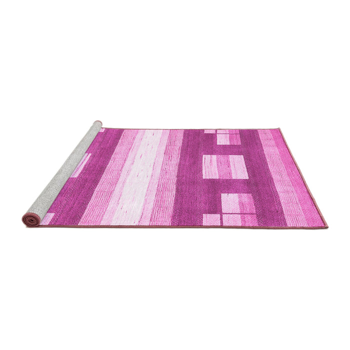 Sideview of Machine Washable Abstract Pink Modern Rug, wshabs403pnk