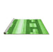 Sideview of Machine Washable Abstract Green Modern Area Rugs, wshabs403grn