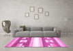 Machine Washable Abstract Pink Modern Rug in a Living Room, wshabs403pnk