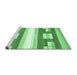 Sideview of Machine Washable Abstract Emerald Green Modern Area Rugs, wshabs403emgrn