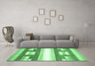 Machine Washable Abstract Emerald Green Modern Area Rugs in a Living Room,, wshabs403emgrn