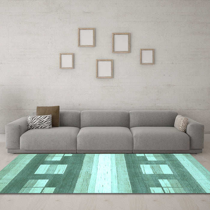 Machine Washable Abstract Light Blue Modern Rug in a Living Room, wshabs403lblu