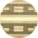 Round Abstract Mustard Yellow Modern Rug, abs403