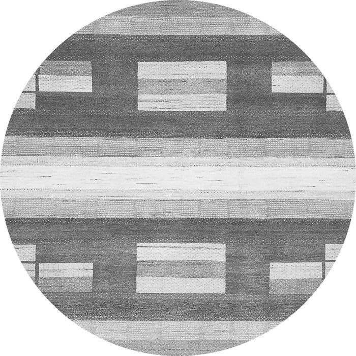 Round Abstract Gray Modern Rug, abs403gry