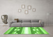 Machine Washable Abstract Green Modern Area Rugs in a Living Room,, wshabs403grn