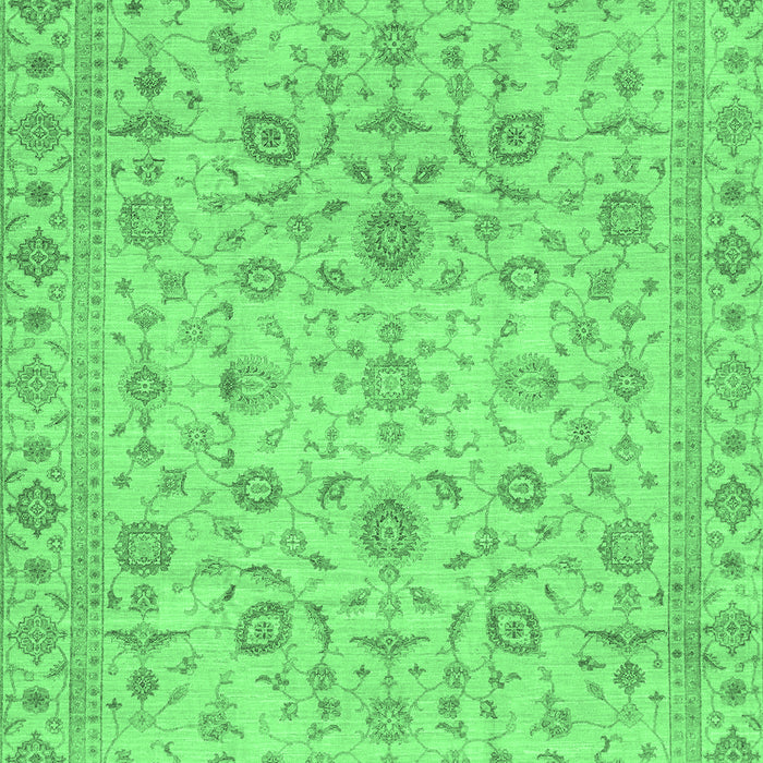 Machine Washable Oriental Emerald Green Modern Area Rugs, wshabs4040emgrn