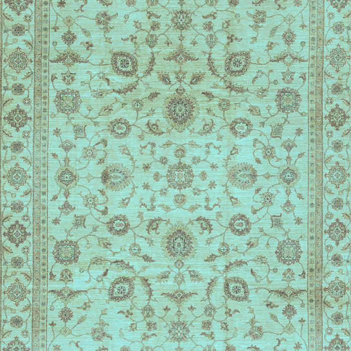Machine Washable Oriental Light Blue Modern Rug, wshabs4040lblu