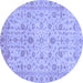 Round Oriental Blue Modern Rug, abs4040blu