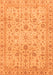 Machine Washable Oriental Orange Modern Area Rugs, wshabs4040org