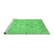 Sideview of Machine Washable Oriental Emerald Green Modern Area Rugs, wshabs4040emgrn