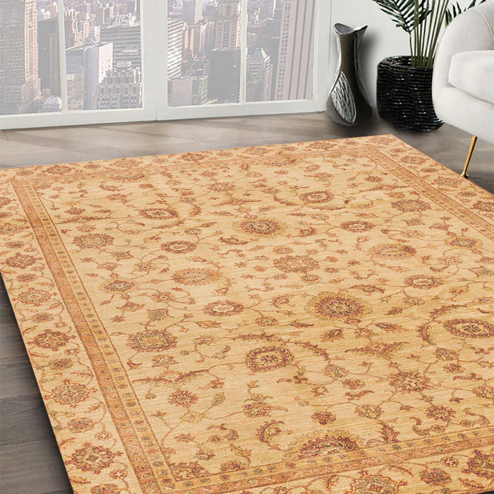 Abstract Orange Oriental Rug in Family Room, abs4040