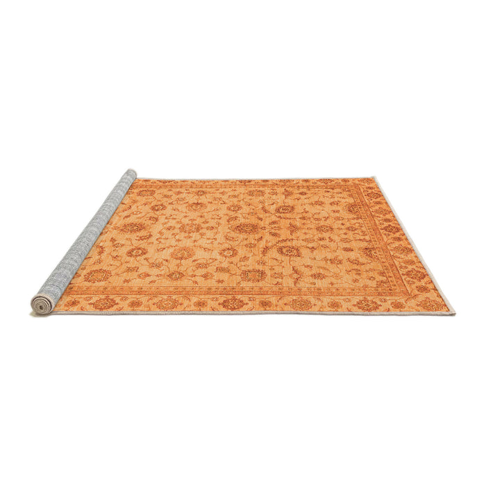 Sideview of Machine Washable Oriental Orange Modern Area Rugs, wshabs4040org