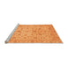 Sideview of Machine Washable Oriental Orange Modern Area Rugs, wshabs4040org