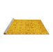 Sideview of Machine Washable Oriental Yellow Modern Rug, wshabs4040yw