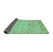 Sideview of Oriental Turquoise Modern Rug, abs4040turq