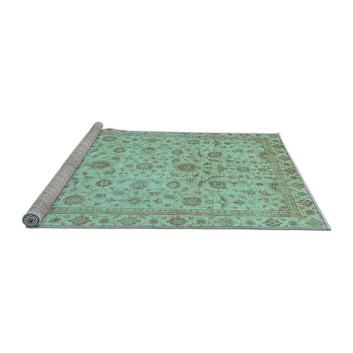Sideview of Machine Washable Oriental Light Blue Modern Rug, wshabs4040lblu