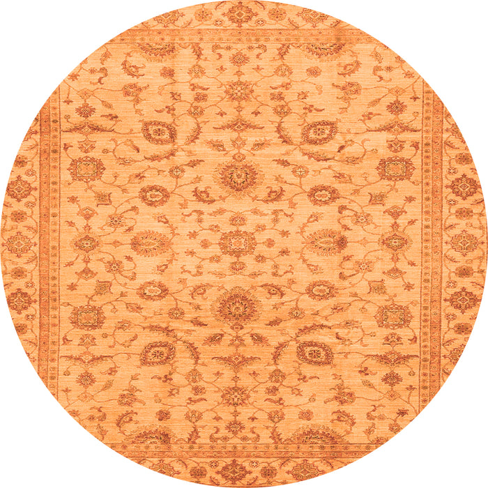 Round Oriental Orange Modern Rug, abs4040org