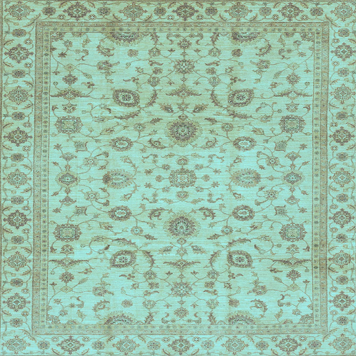 Square Machine Washable Oriental Light Blue Modern Rug, wshabs4040lblu