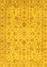 Machine Washable Oriental Yellow Modern Rug, wshabs4040yw