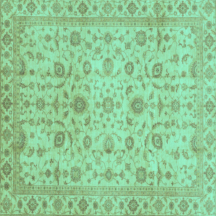 Square Machine Washable Oriental Turquoise Modern Area Rugs, wshabs4040turq