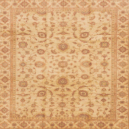 Square Machine Washable Abstract Orange Rug, wshabs4040